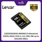 Load image into Gallery viewer, LSD2000064G-BNNNG Professional 2000x SDXC UHS-II, U3, V90, RW up to 300/260 MB/s