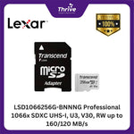 Load image into Gallery viewer, LSD1066256G-BNNNG Professional 1066x SDXC UHS-I, U3, V30, RW up to 160/120 MB/s.