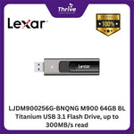 Load image into Gallery viewer, LJDM900256G-BNQNG M900 64GB BL Titanium USB 3.1 Flash Drive, up to 300MB/s read.