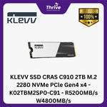 Load image into Gallery viewer, KLEVV SSD CRAS C910 2TB M.2 2280 NVMe PCle Gen4 x4 - K02TBM2SP0-C91 - R5200MB/s W4800MB/s