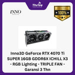 Load image into Gallery viewer, Inno3D GeForce RTX 4070 Ti SUPER 16GB GDDR6X ICHILL X3 - RGB Lighting - TRIPLE FAN - Garansi 3 Thn