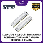 Load image into Gallery viewer, KLEVV CRAS V RGB DDR5 Brilliant White PC51200 6400MHz 48GB (2X24GB) - KD5KGUD80-64A320J