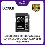 Load image into Gallery viewer, LSD1066256G-BNNNG Professional 1066x SDXC UHS-I, U3, V30, RW up to 160/120 MB/s.