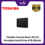 Load image into Gallery viewer, Toshiba Canvio Basic A5 3.0 Portable Hard Drive 4TB (Black)