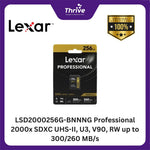 Load image into Gallery viewer, LSD2000256G-BNNNG Professional 2000x SDXC UHS-II, U3, V90, RW up to 300/260 MB/s
