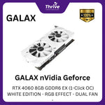 Load image into Gallery viewer, GALAX nVidia Geforce RTX 4060 8GB GDDR6 EX (1-Click OC) WHITE EDITION - RGB EFFECT - DUAL FAN -