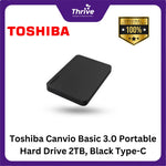 Load image into Gallery viewer, Toshiba Canvio Basic 3.0 Portable Hard Drive 2TB, Black Type-C