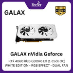 Load image into Gallery viewer, GALAX nVidia Geforce RTX 4060 8GB GDDR6 EX (1-Click OC) WHITE EDITION - RGB EFFECT - DUAL FAN -