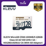 Load image into Gallery viewer, KLEVV MicroSD CRAS 100MB/S 128GB Class 10 A2 V30 UHS-I U1 - K0128GUSD6U1-CA (With SD Adaptor)