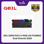 Load image into Gallery viewer, GEIL DDR4 EVO X II RGB LED PC28800 Dual Channel 32GB (2x16GB) GAEXSY432GB3600C18BDC - Gray Heat-Spreader (Support AMD & INTEL)