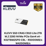 Load image into Gallery viewer, KLEVV SSD CRAS C910 Lite 2TB M.2 2280 NVMe PCle Gen4 x4 - K02TBM2SP0-C9L - R5000MB/s W4200MB/s