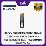Load image into Gallery viewer, KLEVV SSD CRAS C910 1TB M.2 2280 NVMe PCle Gen4 x4 - K01TBM2SP0-C91 - R5000MB/s W4800MB/s