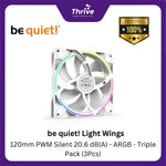 Load image into Gallery viewer, be quiet! Light Wings - 120mm PWM Silent 20.6 dB(A) - ARGB - Triple Pack (3Pcs)