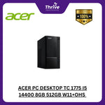 Load image into Gallery viewer, ACER PC DESKTOP TC 1775 I5 14400 8GB 512GB W11+OHS +LED 21.5