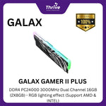 Load image into Gallery viewer, GALAX GAMER II PLUS DDR4 PC24000 3000MHz Dual Channel 16GB (2X8GB) - RGB lighting effect (Support AMD & INTEL)
