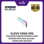 Load image into Gallery viewer, KLEVV CRAS XR5 RGB DDR5 PC48000 6000MHz 64GB (2X32GB) White Heat-Spreader - KD5BGUA80-60A320S