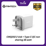 Load image into Gallery viewer, CWQ202 2 Usb + Type C QC non sharing 38 watt