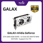 Load image into Gallery viewer, GALAX nVidia Geforce GTX 1660 6GB DDR5 - (1-Click OC) WHITE MINI EDITION - Support For ITX - DUAL FAN
