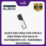 Load image into Gallery viewer, KLEVV SSD CRAS C720 2TB M.2 2280 NVMe PCle Gen3 x4 - K02TBM2SP0-C72 - R3400MB/s W3100MB/s