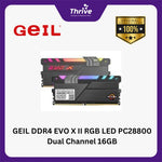Load image into Gallery viewer, GEIL DDR4 EVO X II RGB LED PC28800 Dual Channel 16GB (2x8GB) GAEXSY416GB3600C18BDC - Gray Heat-Spreader (Support AMD & INTEL)