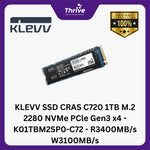 Load image into Gallery viewer, KLEVV SSD CRAS C720 1TB M.2 2280 NVMe PCle Gen3 x4 - K01TBM2SP0-C72 - R3400MB/s W3100MB/s