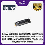 Load image into Gallery viewer, KLEVV SSD CRAS C930 2TB M.2 2280 NVMe PCle Gen4 x4 with Heatsink - K02TBM2SP0-C93 - R7400MB/s W6800MB/s - Works with PlayStation®5 Console