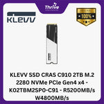 Load image into Gallery viewer, KLEVV SSD CRAS C910 2TB M.2 2280 NVMe PCle Gen4 x4 - K02TBM2SP0-C91 - R5200MB/s W4800MB/s