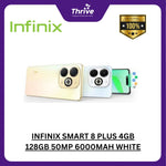 Load image into Gallery viewer, INFINIX SMART 8 PLUS 4GB 128GB 50MP 6000MAH WHITE