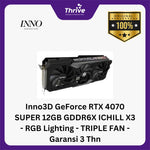 Load image into Gallery viewer, Inno3D GeForce RTX 4070 SUPER 12GB GDDR6X ICHILL X3 - RGB Lighting - TRIPLE FAN - Garansi 3 Thn