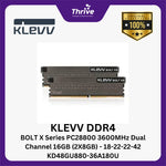 Load image into Gallery viewer, KLEVV DDR4 BOLT X Series PC28800 3600MHz Dual Channel 16GB (2X8GB) - 18-22-22-42 KD48GU880-36A180U