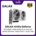 Load image into Gallery viewer, GALAX nVidia Geforce RTX 4060 Ti 8GB DDR6 EX (1-Click OC) WHITE EDITION - RGB EFFECT - DUAL FAN -