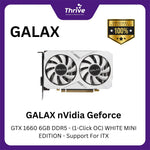 Load image into Gallery viewer, GALAX nVidia Geforce GTX 1660 6GB DDR5 - (1-Click OC) WHITE MINI EDITION - Support For ITX - DUAL FAN