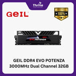 Load image into Gallery viewer, GEIL DDR4 EVO POTENZA 3000MHz Dual Channel 32GB (2x16GB) GAPB432GB3000C16ADC (Support AMD & INTEL)