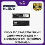 Load image into Gallery viewer, KLEVV SSD CRAS C730 2TB M.2 2280 NVMe PCle Gen3 x4 - K02TBM2SP0-C73 - R3700MB/s W2800MB/s