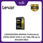 Load image into Gallery viewer, LSD2000256G-BNNNG Professional 2000x SDXC UHS-II, U3, V90, RW up to 300/260 MB/s
