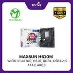 Load image into Gallery viewer, MAXSUN H610M 666 WIFI6 (LGA1700, H610, DDR4, USB3.2, SATA3) ARGB
