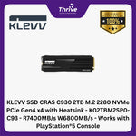 Load image into Gallery viewer, KLEVV SSD CRAS C930 2TB M.2 2280 NVMe PCle Gen4 x4 with Heatsink - K02TBM2SP0-C93 - R7400MB/s W6800MB/s - Works with PlayStation®5 Console