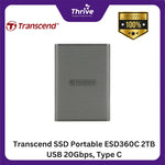 Load image into Gallery viewer, Transcend SSD Portable ESD360C 2TB USB 20Gbps, Type C