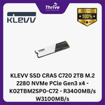 Load image into Gallery viewer, KLEVV SSD CRAS C720 2TB M.2 2280 NVMe PCle Gen3 x4 - K02TBM2SP0-C72 - R3400MB/s W3100MB/s