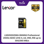 Load image into Gallery viewer, LSD2000256G-BNNNG Professional 2000x SDXC UHS-II, U3, V90, RW up to 300/260 MB/s