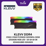 Load image into Gallery viewer, KLEVV DDR4 CRAS X RGB PC25600 3200MHz 32GB (2X16GB) RGB LED - 16-18-18-38 KD4AGU880-32A160X