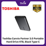 Load image into Gallery viewer, Toshiba Canvio Partner 3.0 Portable Hard Drive 4TB, Black Type-C