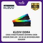 Load image into Gallery viewer, KLEVV DDR4 CRAS X RGB PC25600 3200MHz 16GB (2X8GB) RGB LED - 16-18-18-38 KD48GU880-32A160X