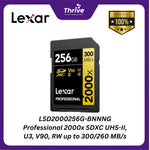 Load image into Gallery viewer, LSD2000256G-BNNNG Professional 2000x SDXC UHS-II, U3, V90, RW up to 300/260 MB/s.