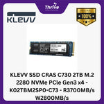 Load image into Gallery viewer, KLEVV SSD CRAS C730 2TB M.2 2280 NVMe PCle Gen3 x4 - K02TBM2SP0-C73 - R3700MB/s W2800MB/s