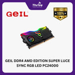 Load image into Gallery viewer, GEIL DDR4 AMD EDITION SUPER LUCE SYNC RGB LED PC24000 3000MHz Dual Channel 8GB (2x4GB) GALS48GB3000C16ADC