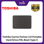 Load image into Gallery viewer, Toshiba Canvio Partner 3.0 Portable Hard Drive 2TB, Black Type-C
