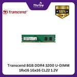 Load image into Gallery viewer, Transcend 8GB DDR4 3200 U-DIMM 1Rx16 1Gx16 CL22 1.2V