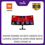 Load image into Gallery viewer, XIAOMI G34WQI 34 INCH UWQHD 21:9 CURVED 1500R VA 100% SRGB 180HZ ERGO STAND 3Y