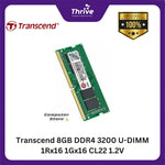 Load image into Gallery viewer, Transcend 8GB DDR4 3200 U-DIMM 1Rx16 1Gx16 CL22 1.2V